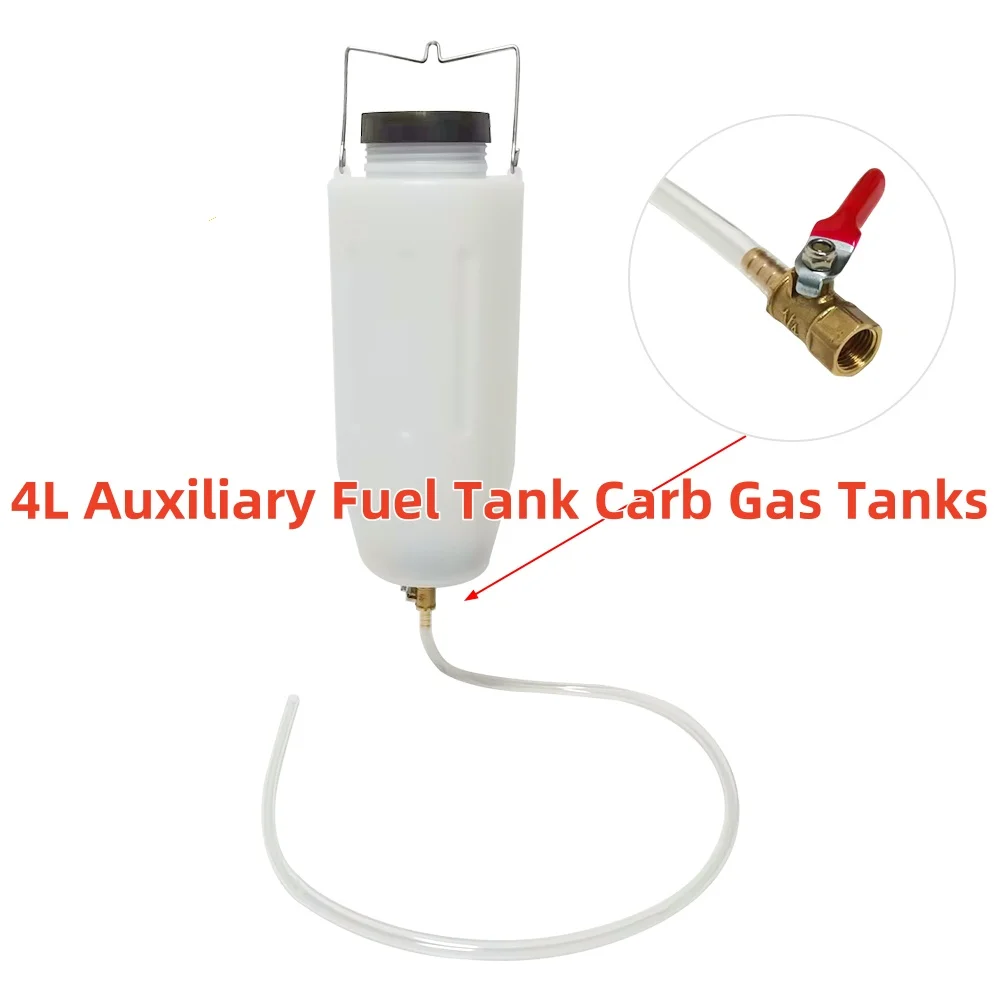 

Motorcycle Accessories 4L Auxiliary Fuel Tank Carb Gas Tanks With Hose Clips Balancing Tool Replacement