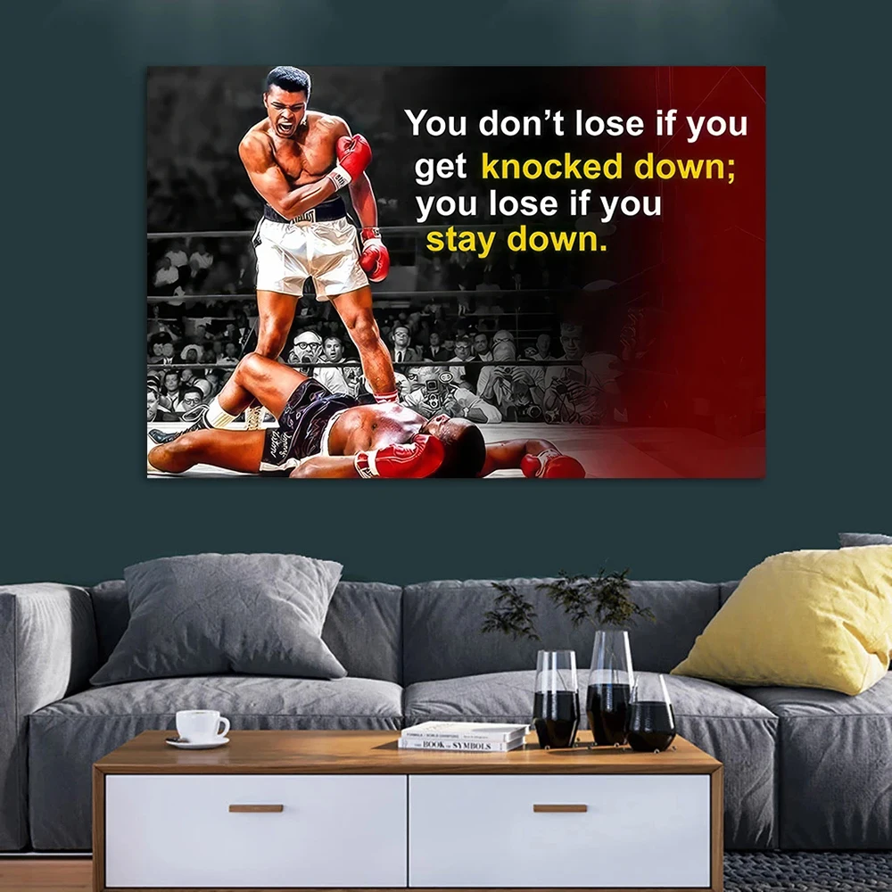 Boxing Champion Inspirational Wall Art Posters and Prints Canvas Painting Wall Art Picture for Living Room, Home Decoration