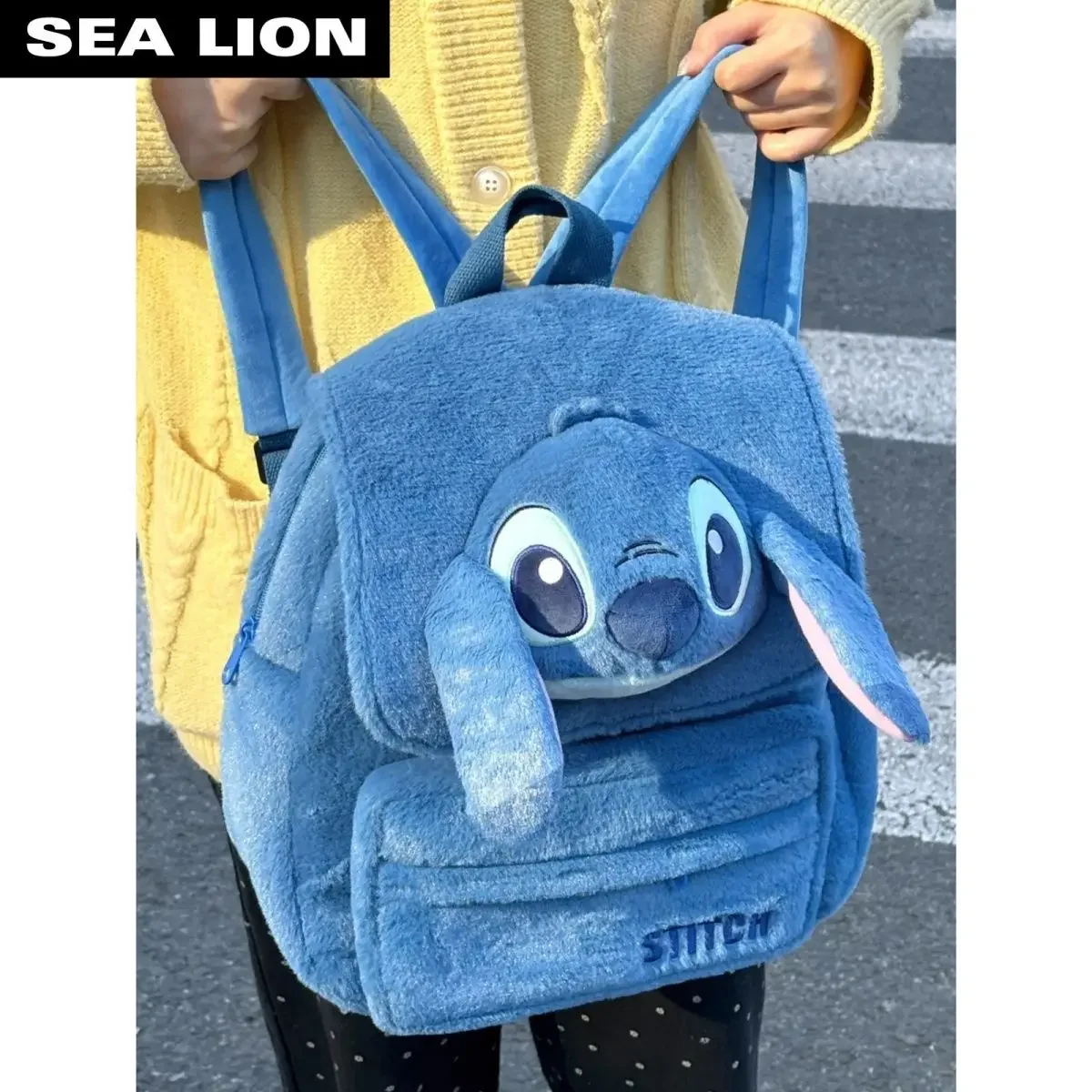 Disney Backpack Stitch Cartoon Cute Student School Bag Large Capacity Laptop Bag Kawaii Backpack Plush Backpack bags for women