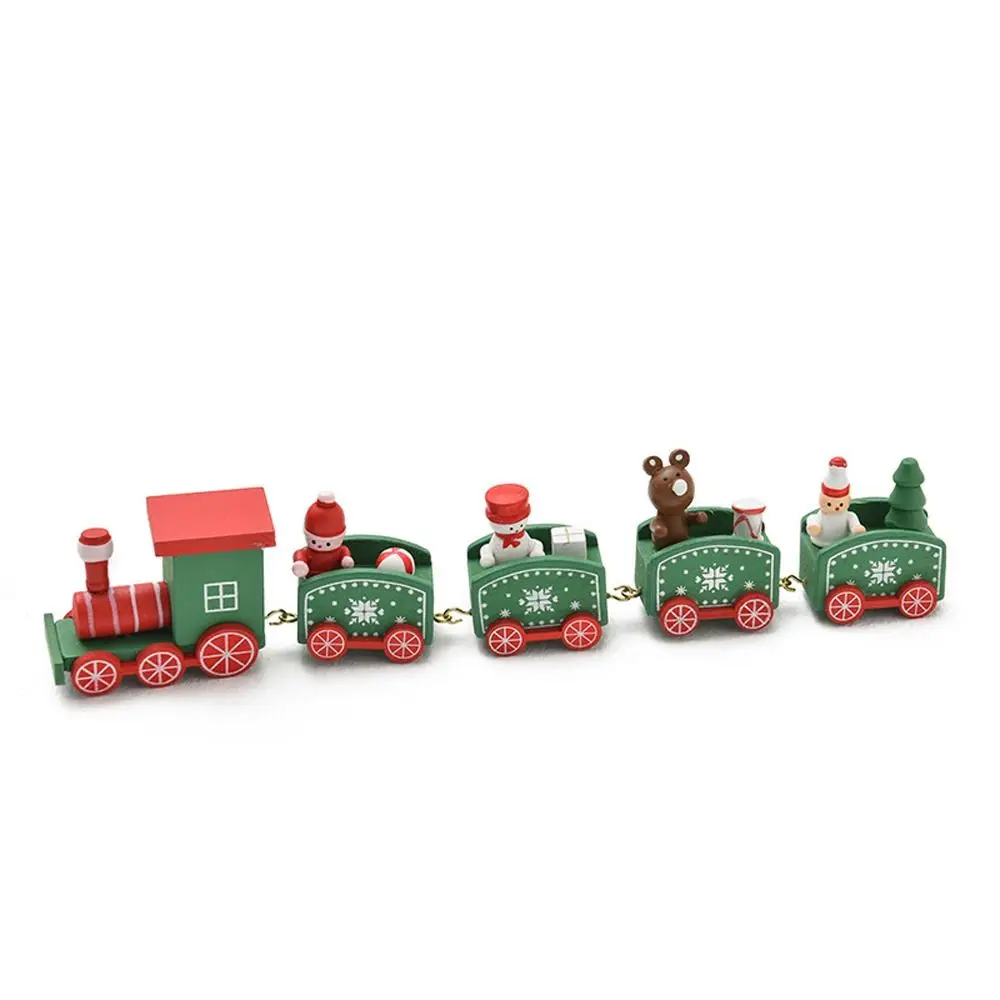 

Crafts DIY Cake Children's Toys Christmas Decoration Xmas Home Decor Window Ornaments Wooden Train Christmas Ornament
