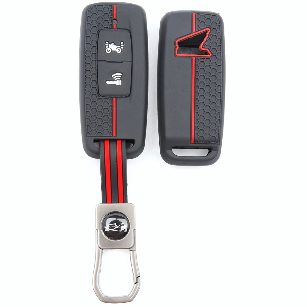 For Honda ADV 150 PCX 125 PCX 160 Forza 350 Vision SH350 Protective Silicone Remote Key Case Wrist Strap Holder