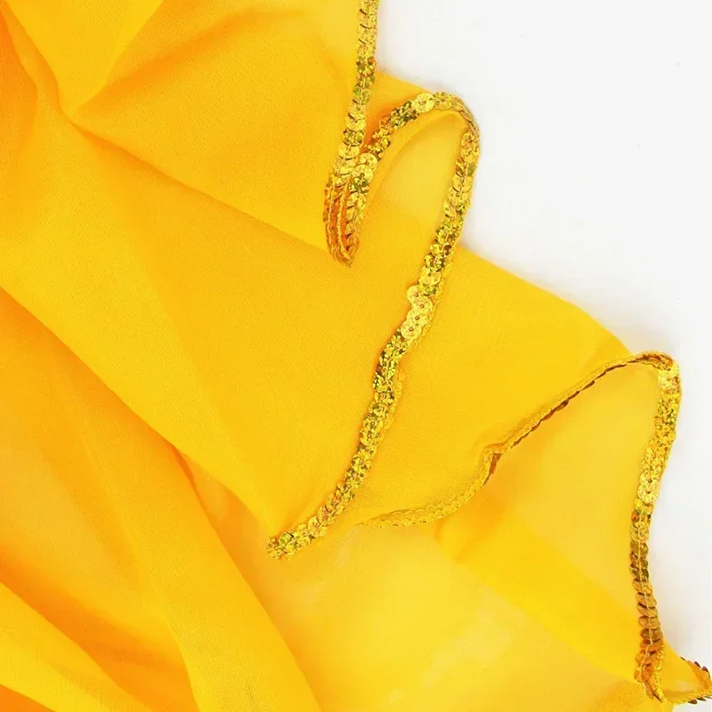 Akcesoria do Tańca Brzucha Damskie Woale Szyfonowa Chusta Lekki Szal Woal Jedwabny Półokrągły Ręcznie Rzucony Strój Kostium na Występ Taneczny