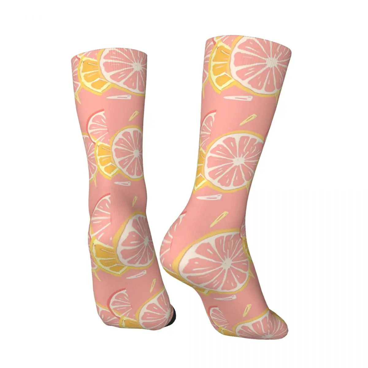 Citrus Rose Funny Men's Socks Vintage Fruits Food Hip Hop Crazy Crew Sock Gift Pattern Printed