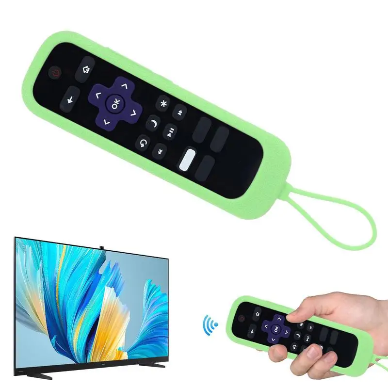 Silicone Protective Case For TCL Roku TV Remote Controller Washable Shockproof Cover with Lanyard Glow In The Dark Accessories