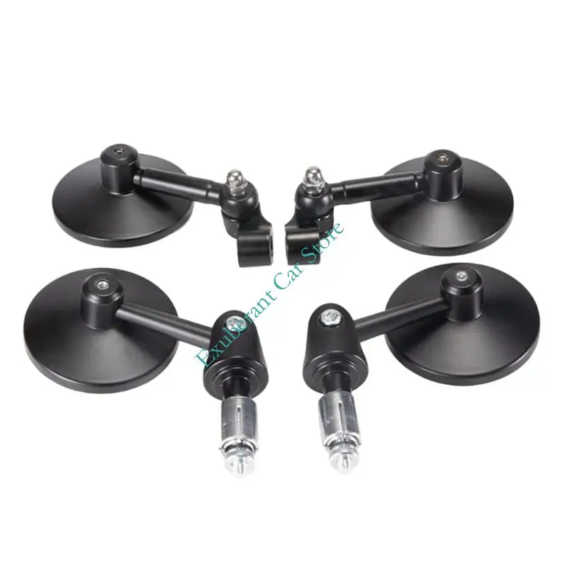 Foldable Bike Mirrors Aluminum Classical Themed Adjustable Motorcycle Glass Offering Clear Rear View for Riders