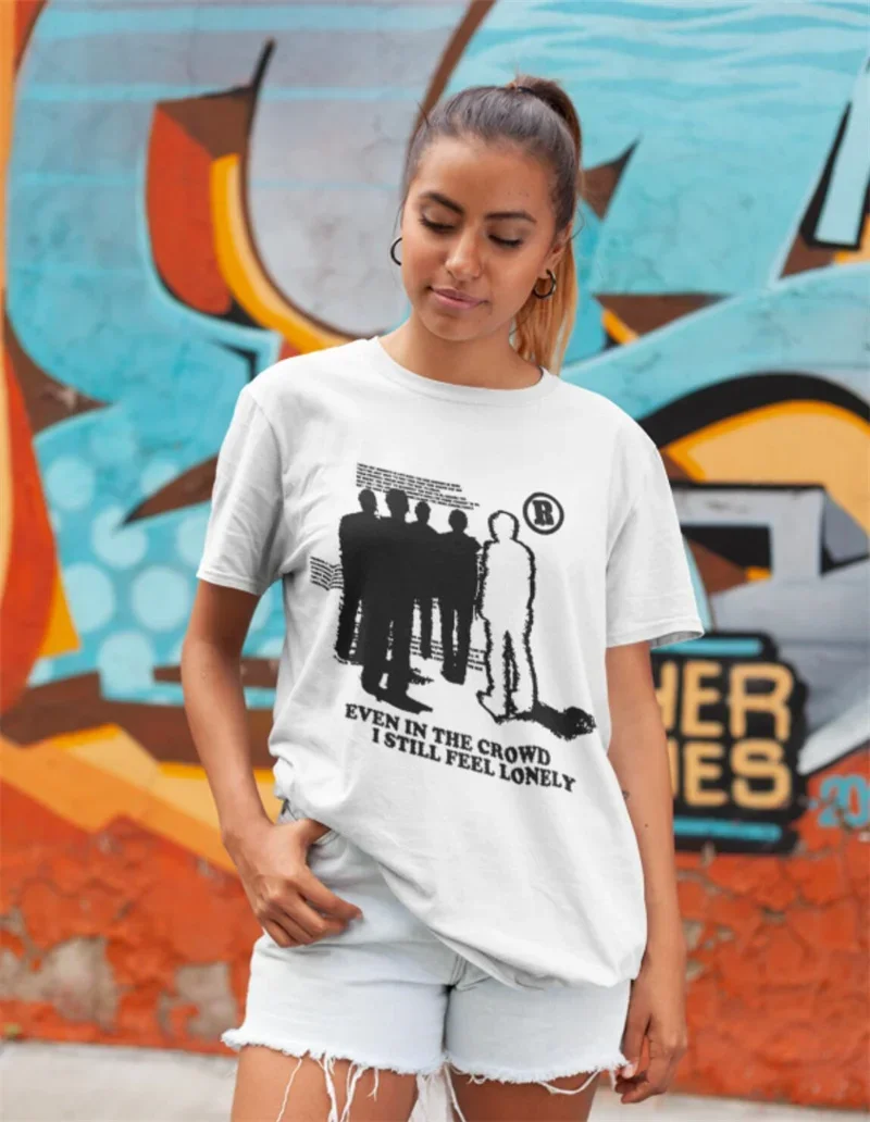 Men Hip Hop Streetwear Lonely Shadow Graphic T-Shirt 2026 Harajuku Tshirt Summer Cotton Women T Shirt Short Sleeve Black White