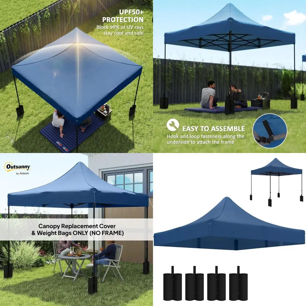 

Сменный чехол 10' x 10' UV50+ темно-синего цвета с 4 карманами для утяжелителей и 8 дренажными отверстиями