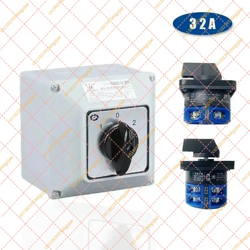 32A Changeover Cam Switch LW26 YMW26 2-3 Positions 1-2 Poles with IP65 Waterproof Box, Silver Contact Replacement Part
