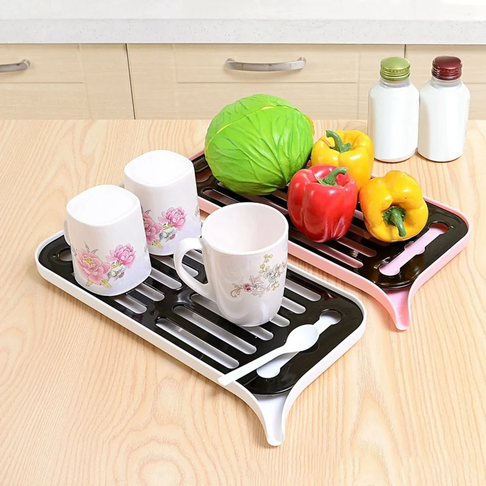 

2025 Hot Style Plastic Dish Drainer Dryer Tray Large Sink Drying Rack Worktop Drain Rack Kitchen Water Filter Tray