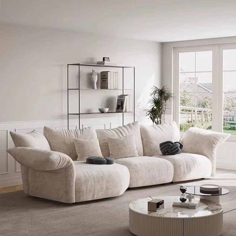 Modern Petal-Shaped Chenille Fabric Sofa Irregular Design Couch for Large Living Room & Contemporary Home designer furniture