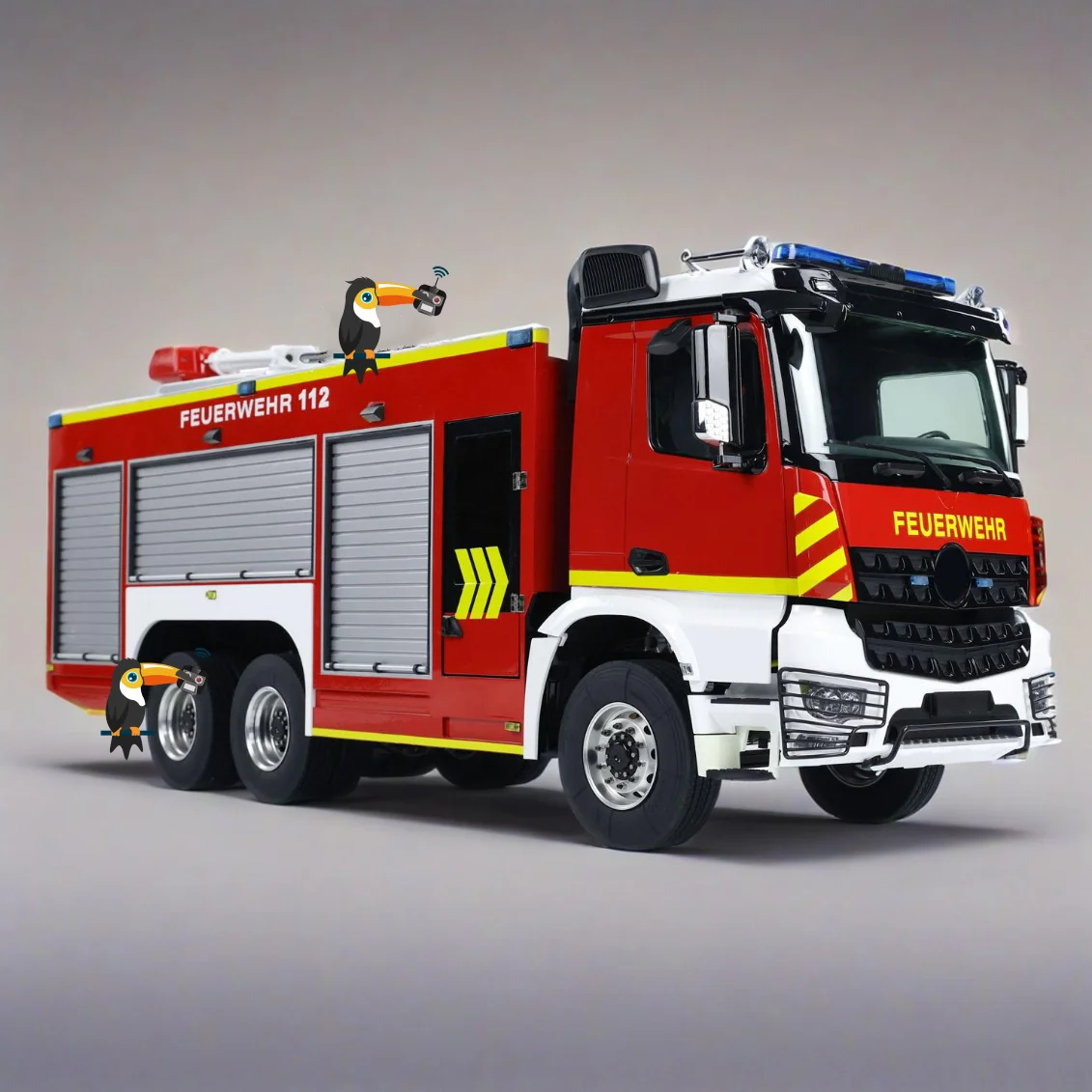 1/14 RC Camion dei pompieri 6x4 Veicoli Telaio in metallo Radiocomando Camion antincendio Suono leggero Veicolo TOUCAN Modello finito Giocattoli