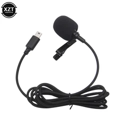 1.5m Mini USB Microphone Professional External Mic Stereo Microphone Outdoor Sports DV lavalier Clip for GoPro Hero 3/3+ 4