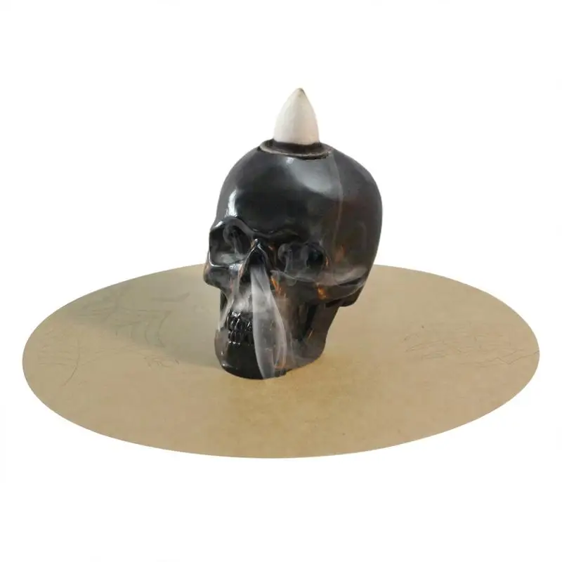 Incense Burner Holder Halloween Skull Incense Stick Holder Decorative Incense Holder Ornament For Halloween Bar Haunted House