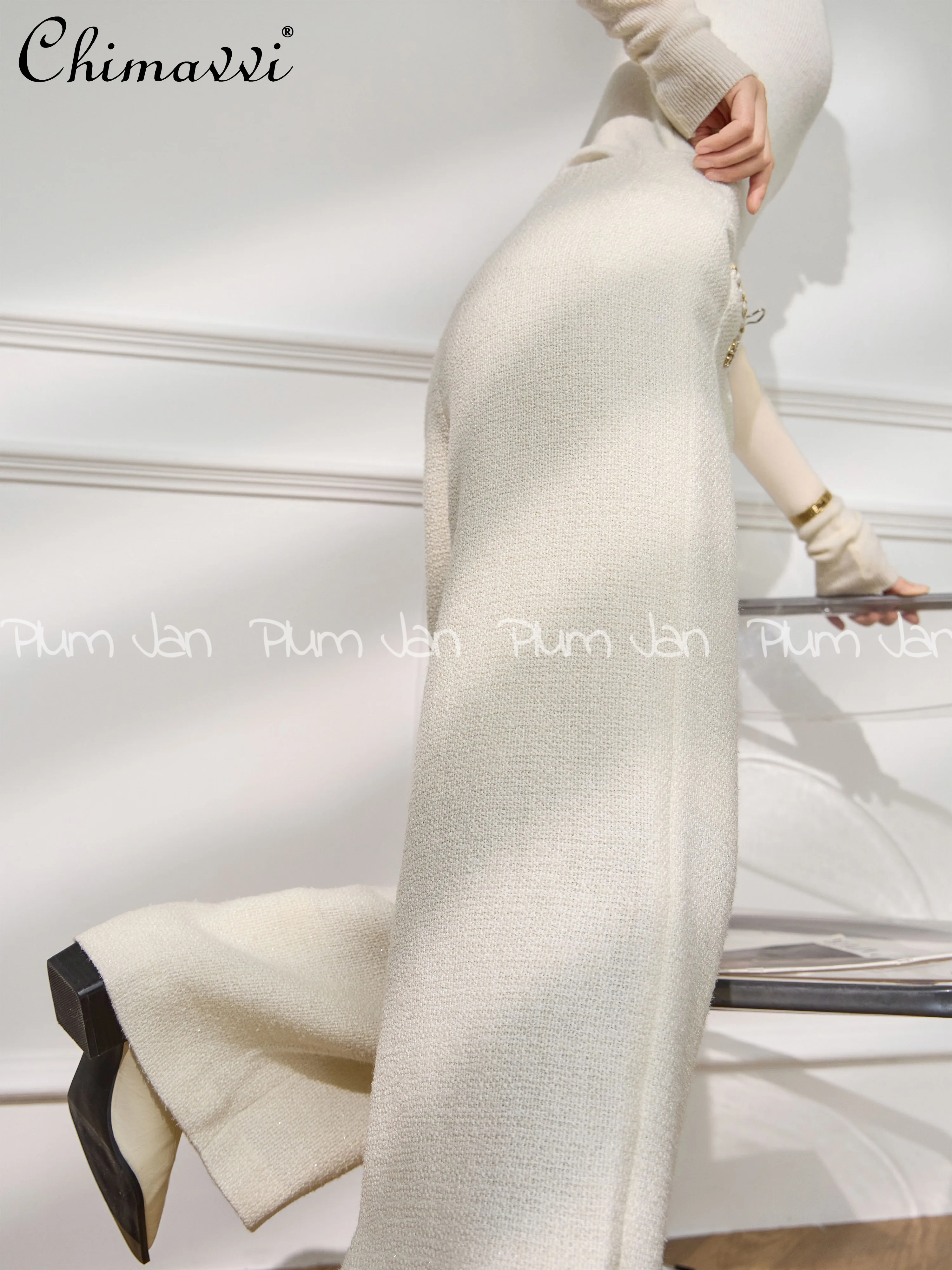 Heavy Industry Commuter Eleganckie Białe Spodnie Damskie 2025 Wiosna i Jesień Nowe Francuskie Luksusowe Proste Spodnie Damskie