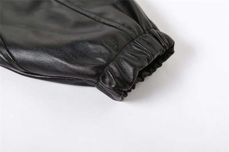 Black Hooded Cool Leather Jacket Spring Autumn Korean Loose-Fit Slim Short Zipper Motorcycle Jacket