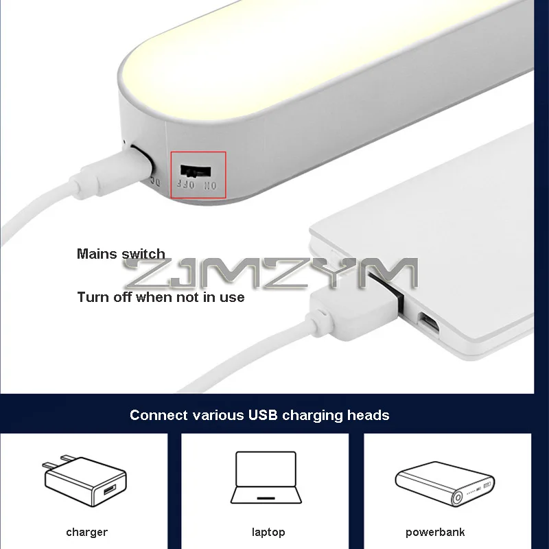 Luz LED nocturna con atenuación de succión magnética, lámpara de escritorio con carga USB, luz de estudio, protección ocular, luz de dormitorio