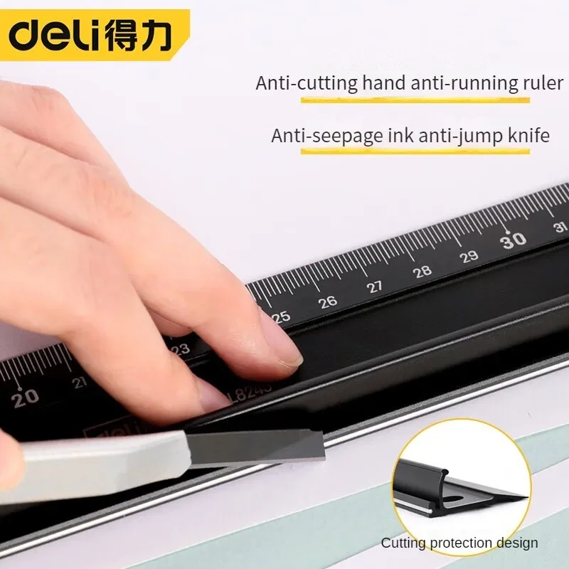 Delightful protective ruler aluminum alloy anti slip and anti cutting hand T-shaped advertising ruler anti deviation and cutting