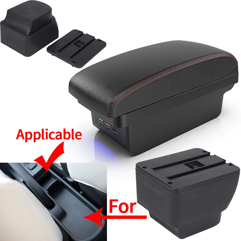 For MAZDA 2 Armrest For MAZDA 2 Demio Car Armrest box Retrofit parts Storage box Car Accessories Interior Parts details with usb