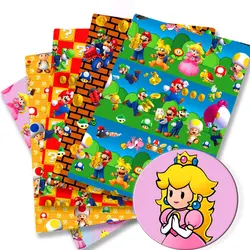 Mario game Fabric140*50cm Handmade Sewing Patchwork Quilting Baby Dress Home Sheet Printed Fabric Fabric Sewing Kids