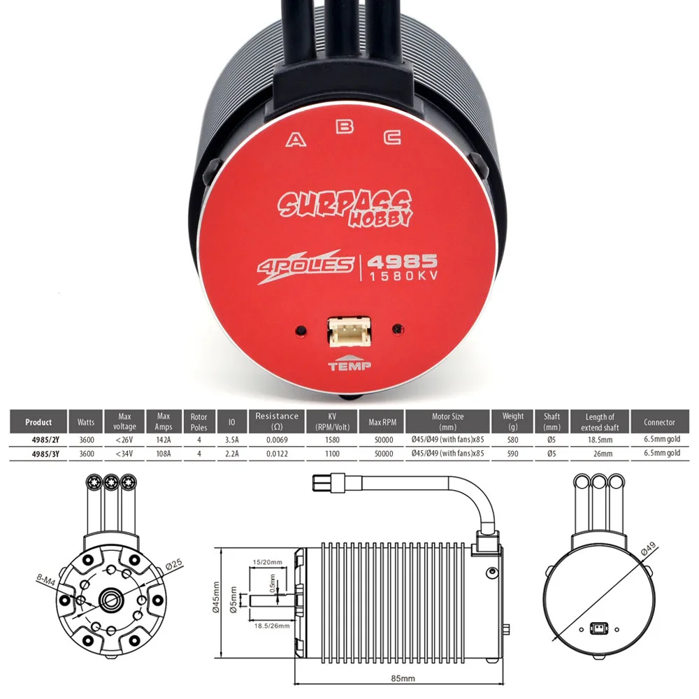 VoidFlyHigh Speed Brushless Motor For RC Rocket Sensored Senseless Power Toys