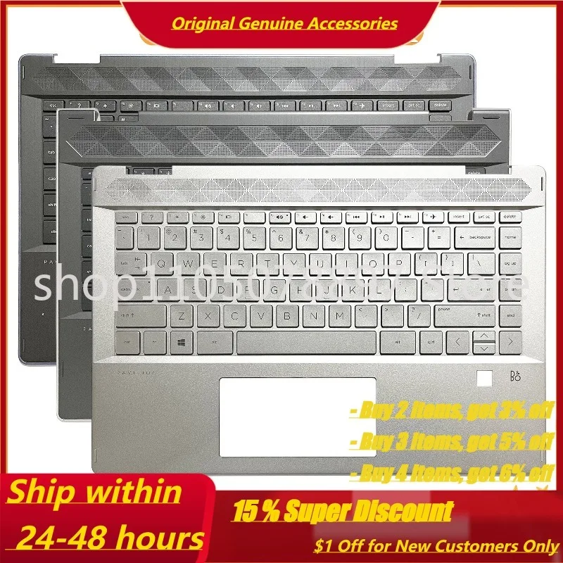 Carcasa con Teclado Plateado M35769-001 para HP Pavilion x360 14-DH TPN-W139 C
