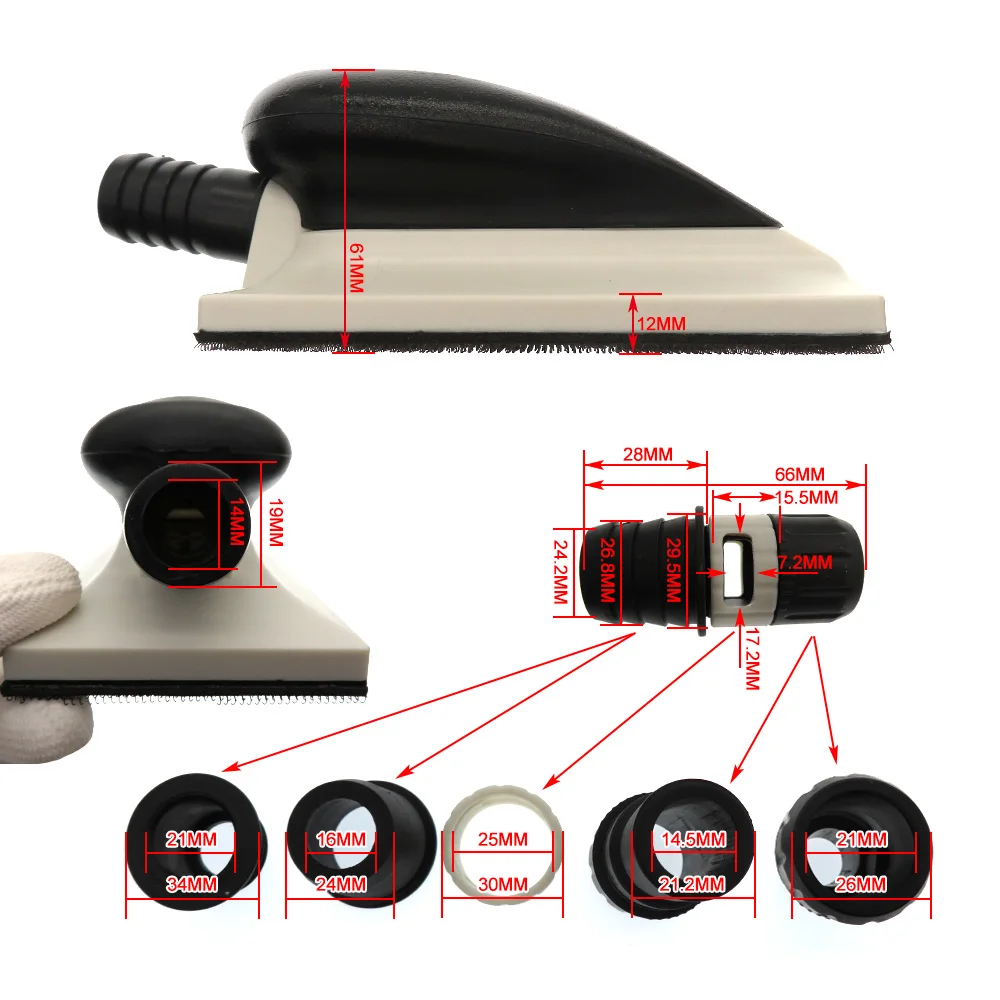 125/200/400MM 핸드 샌딩 블록 후크 루프 먼지없는 추출 메쉬 그라인딩 패드 목재 및 자동차에 사용되는 연마 도구