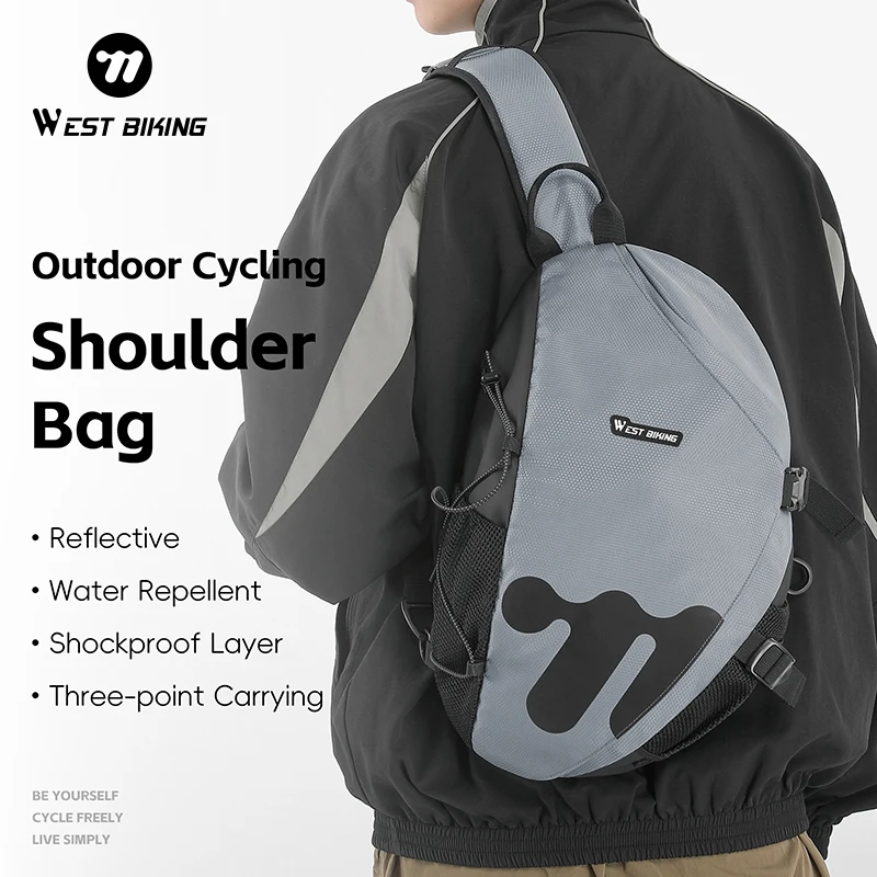 

WEST BIKING Cycling Backpack Multipurpose Outdoor Sports Shoulder Bag Men Casual Daypack Work Road Bike Cycling Travel Chest Bag
