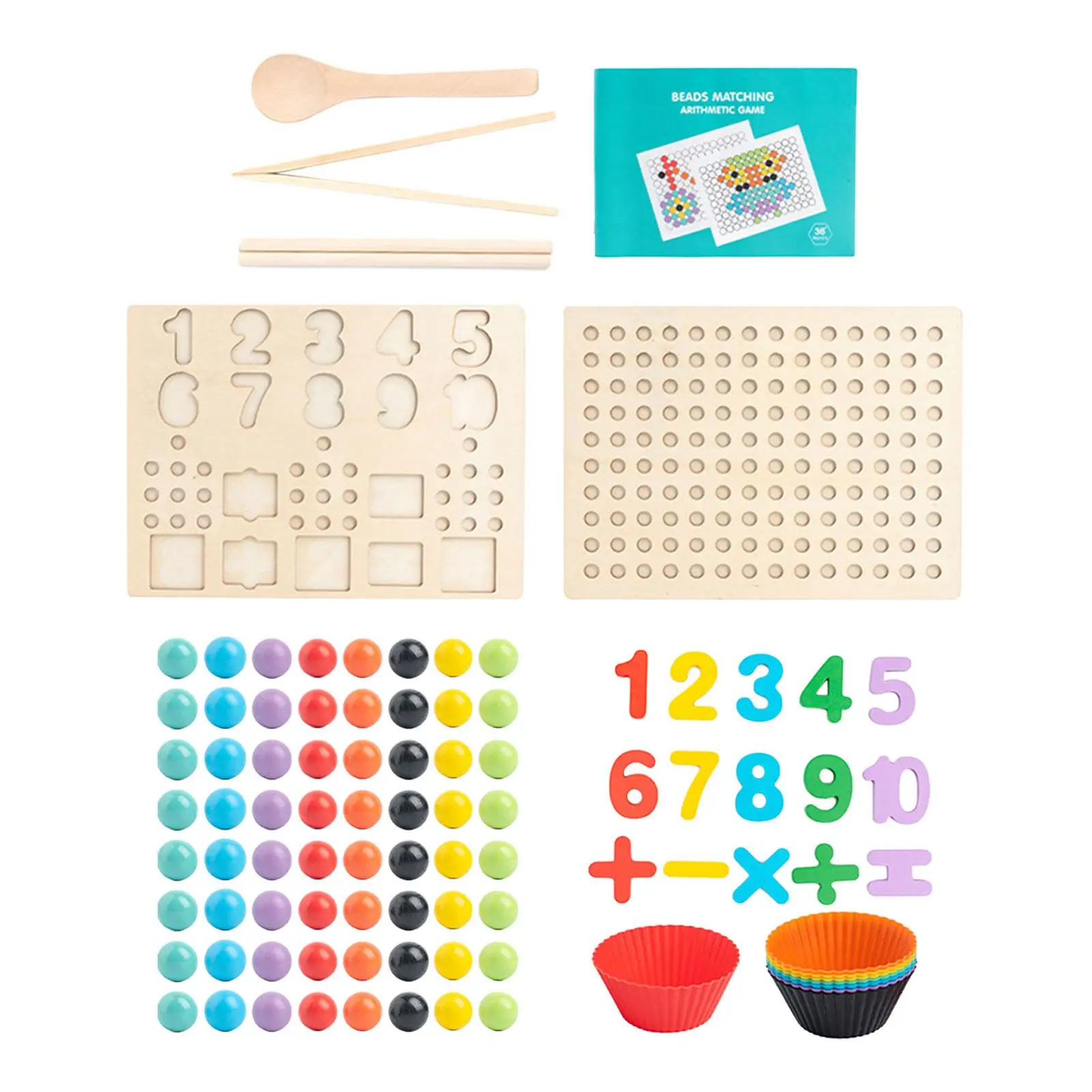 Jeu de perles en bois, tri des couleurs, jouets empilables pour l'enseignement du jeu, tri