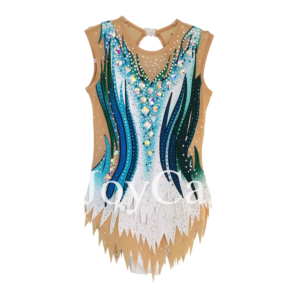 

JoyCan Rhthmic Gymnastics Leotards Girls Women Green Spandex Elegant Dance Wear for Competitiion