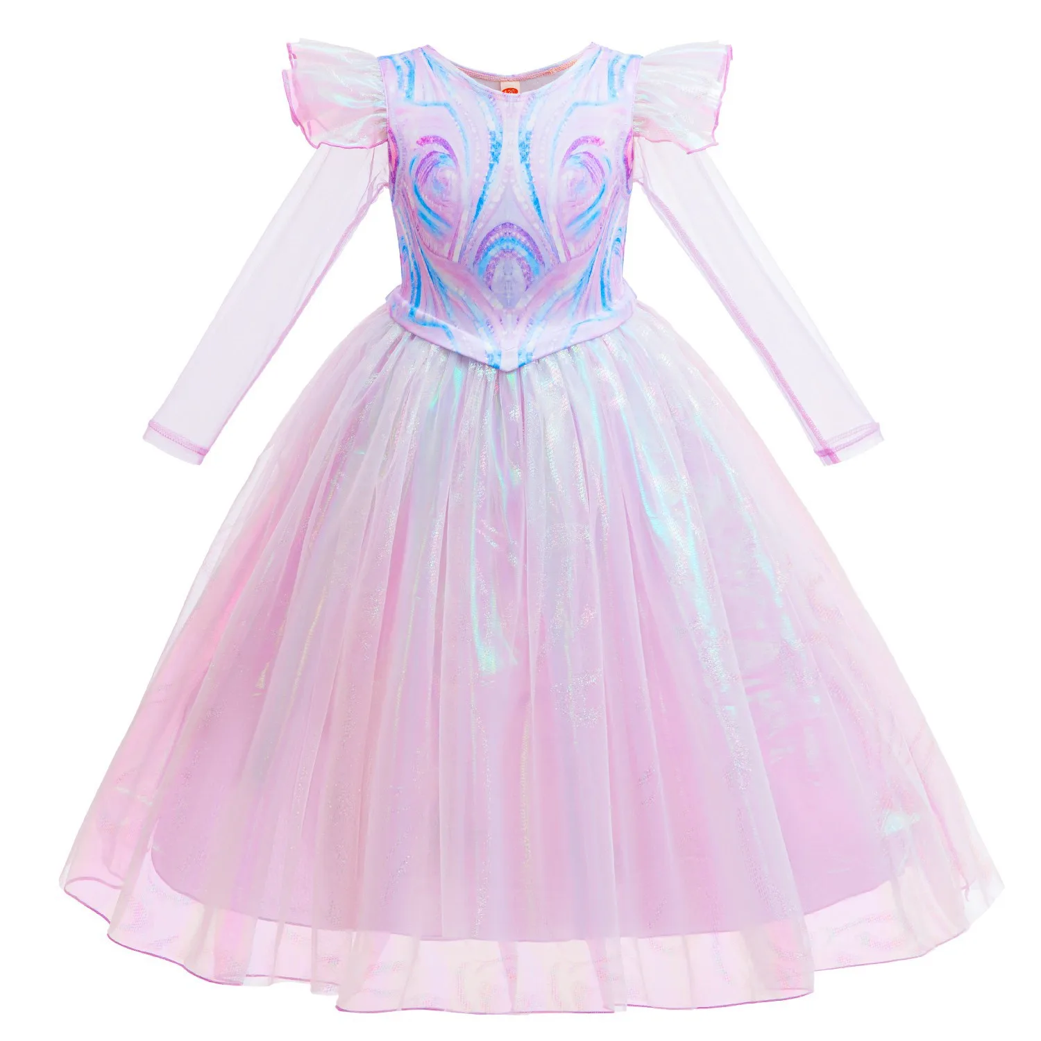 New Wicked Glinda Girls Clothes Christmas Kids Fairy Princess Fluffy Purple Long Elegant Dress Carnival Party Children's Costume