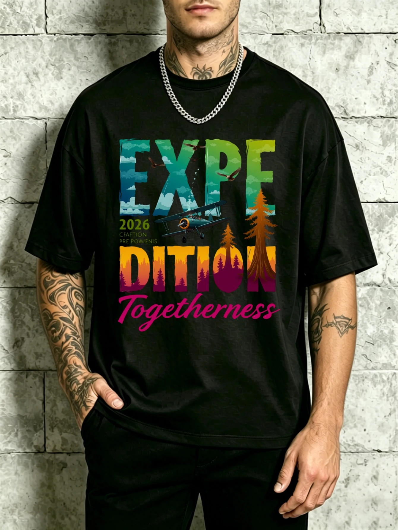 Outdoor Adventure Holidays - T-shirt à col rond pour homme