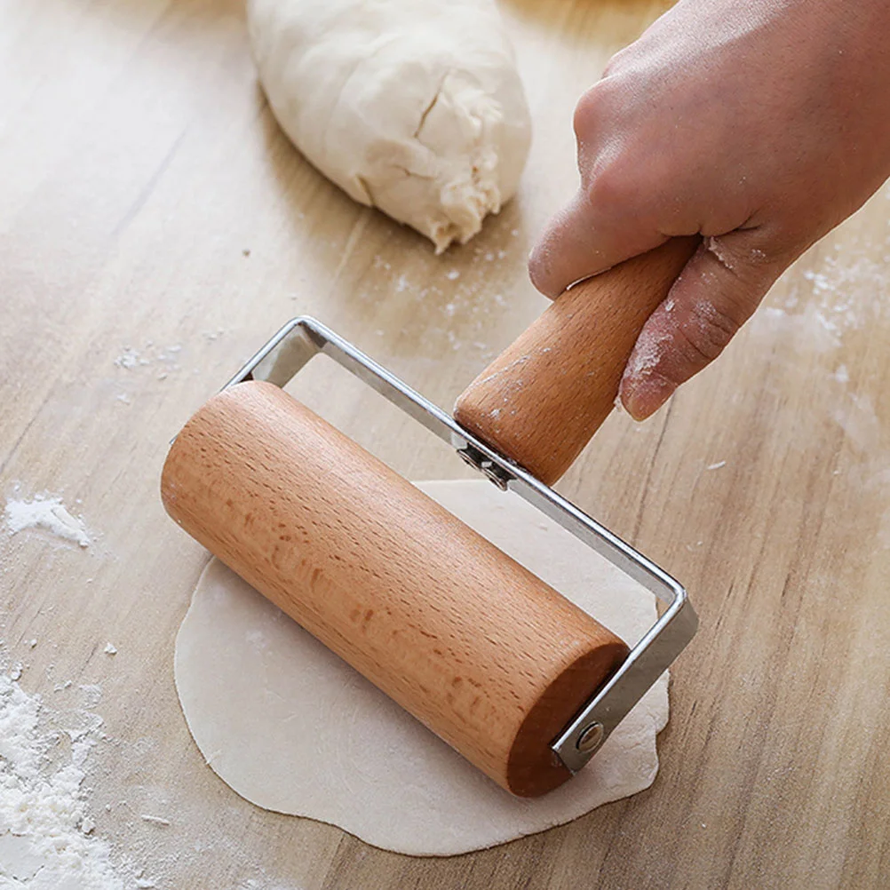 

2Pcs Wooden Rolling Pin Food Grade Non-Stick Baking Roller Pastry Dough Pizza Kitchen Tool Wooden Rolling Pin Roller for Baking