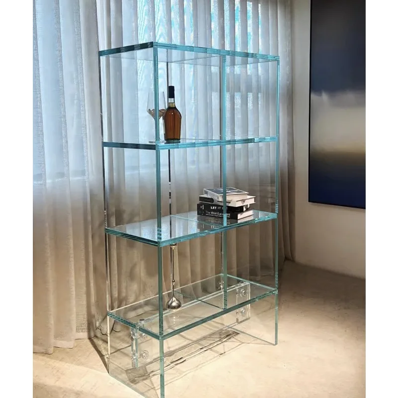 Modern display cabinet Household ultra-white glass edge cabinet High-end wine cabinet