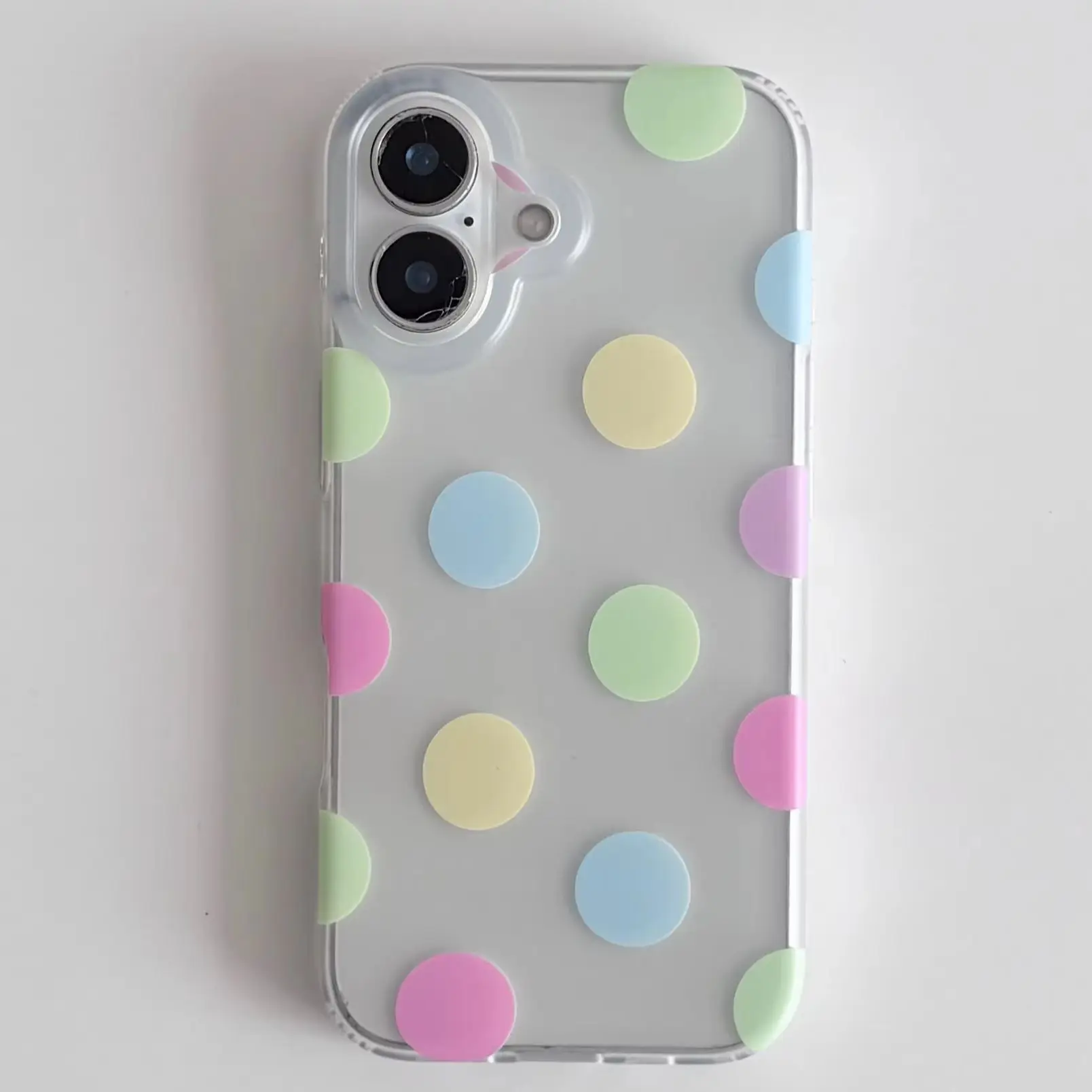 Korea Ins Colorful Polka Dots Matte Phone Case For iPhone Ultra18 17Air 16 15 14 13 12 11 ProMax Mini XR XSMAX 78 Plus Y2K Cover view 5