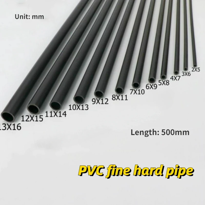 2/4pcs Length 50cm Black PVC Pipe ID 2mm-16mm Garden Irrigation Hard Tube Aquarium Fish Tank Water Pipe Fittings Home DIY Tube