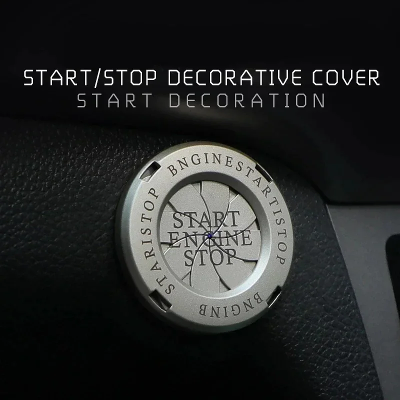 1-2pcs One-key Start Decoration Ring Blade-type Rotation One-key Ignition Ring Decoration Car Protection Cover Cool Modification