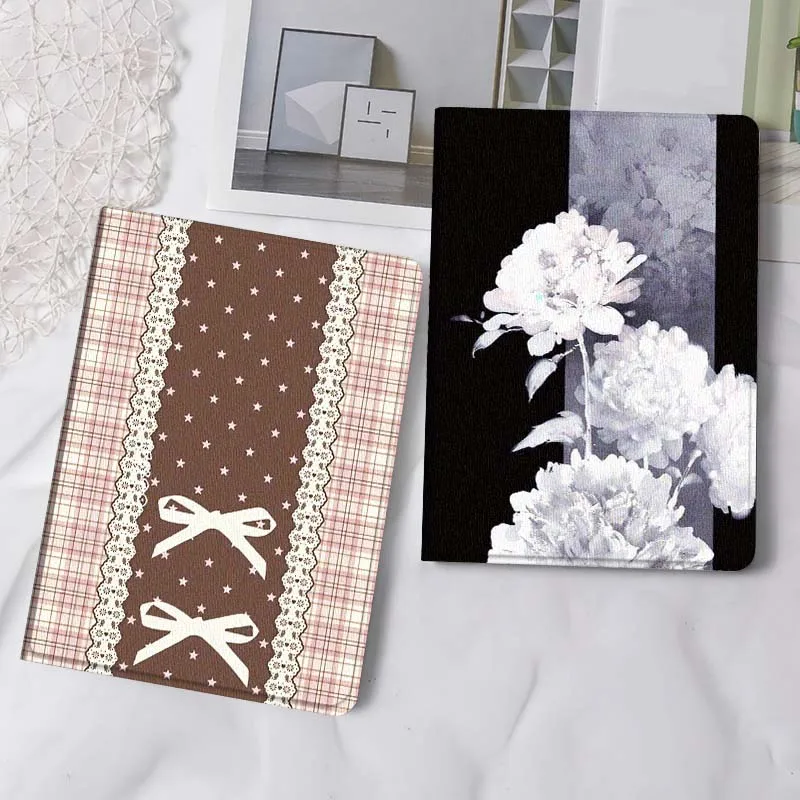 

Brown Star Lace Bow Tablet Case For Samsung Tab Galaxy S6 S11 A A7 A8 A9 A11 10.1 10.4 10.5 Plus Lite Gift