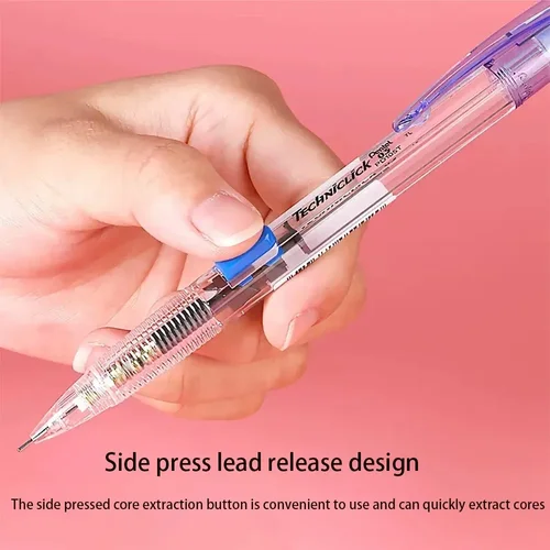 Imagen 2 del producto 1 Uds Japón Pentel lápiz mecánico PD105T estudiante lápiz automático prensa lateral 0,5mm antideslizante portalápices papelería escolar