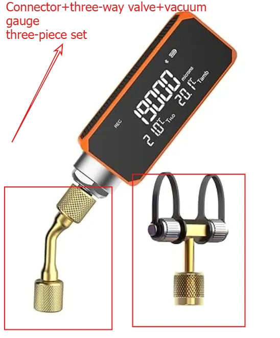 Image of Mini Kabelloses Mikrometer 1 bis 19.000 Mikrometer, Digitales Vakuummessgerät für HVAC und Automobil 1/4