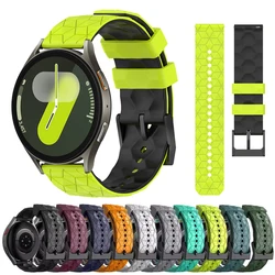 Pulseira de silicone de 20mm 22mm para samsung galaxy watch 7 5 6 4 clássico 44 40mm huawei gt 2/3/5 pro 46mm padrão de futebol pulseira esportiva