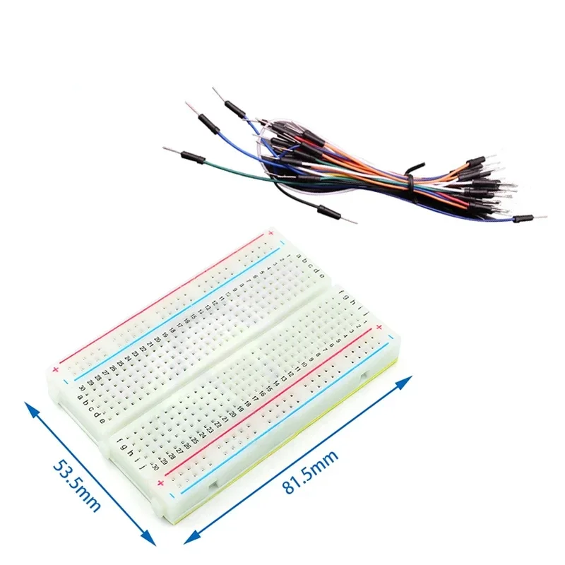 400 Tie Points Solderless PCB Breadboard Mini Test Protoboard Bread Board with 65pcs Jumper