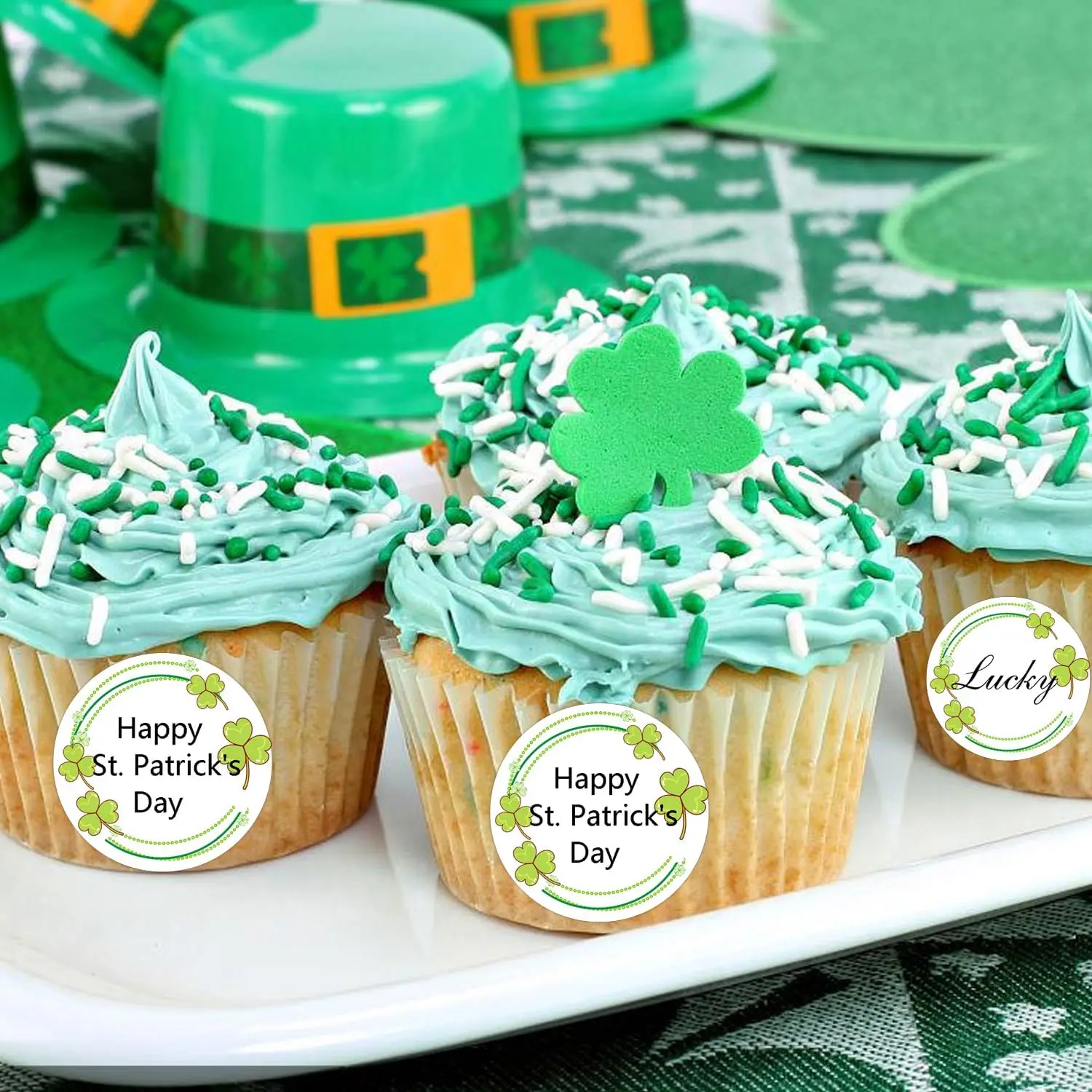 t. Patrick's Day Sticker 2 Inch Direct Thermal Labels Name Tag Thermal Labels Clover Stickers Printer Labels for Small Business