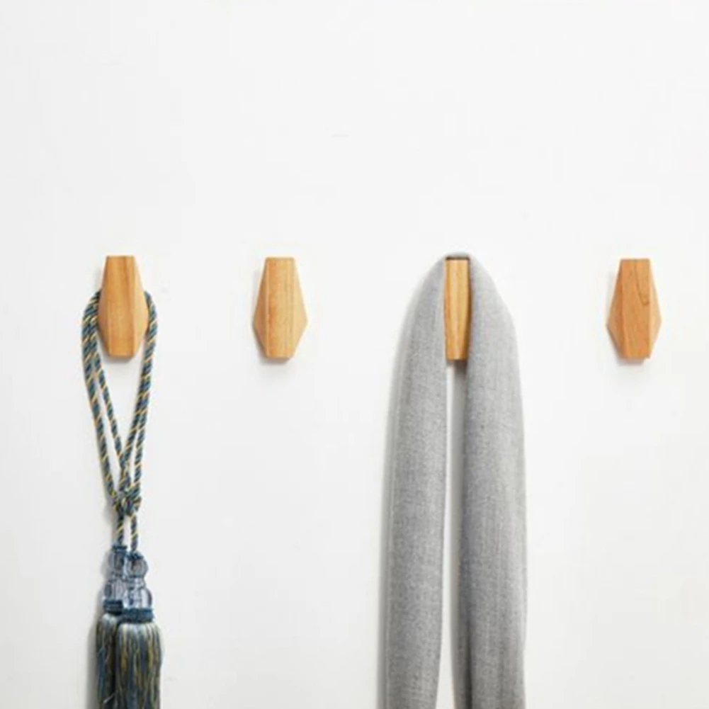 Japanese Style Simple Modern Solid Wood Hook Wall Hanging Decoration Household Towel Key Hook Fitting Room Coat Hooks