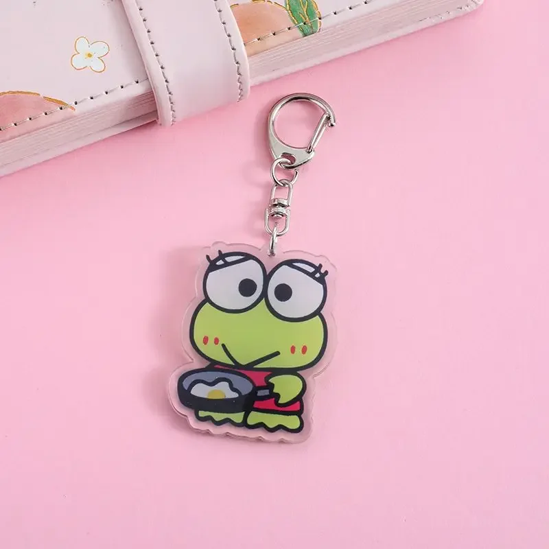 Acrylic Cartoon Anime Pendant Keychains Holder Car Key Chain Key Ring Bag Hanging Jewelry Gifts Accessories KEROKERO KEROPPI