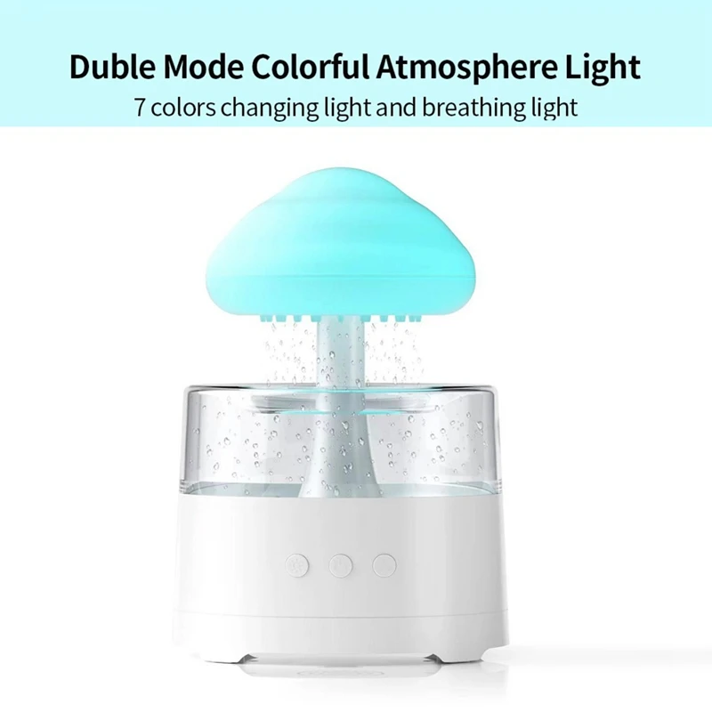 Rain Cloud Humidifier, Mushroom Humidifier, Cloud Humidifier With Adjustable LED Lights, Rain Cloud Diffuser, Remote