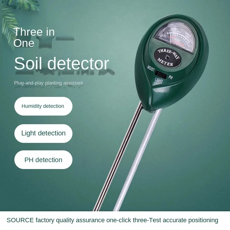 3 in 1 Soil PH Meter Sunlight PH Tester Garden Flowers Soil Moisture Sensor Meter Plants Acidity Humidity PH Monitor Detector