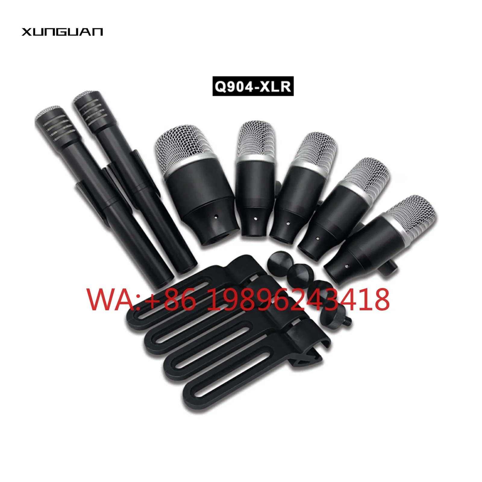 Queen's Q904-XLR Advanced Brand Metal Condenser & Dynamic Drum Kit Microphone Wired Microphone for Recording Musical Instrument