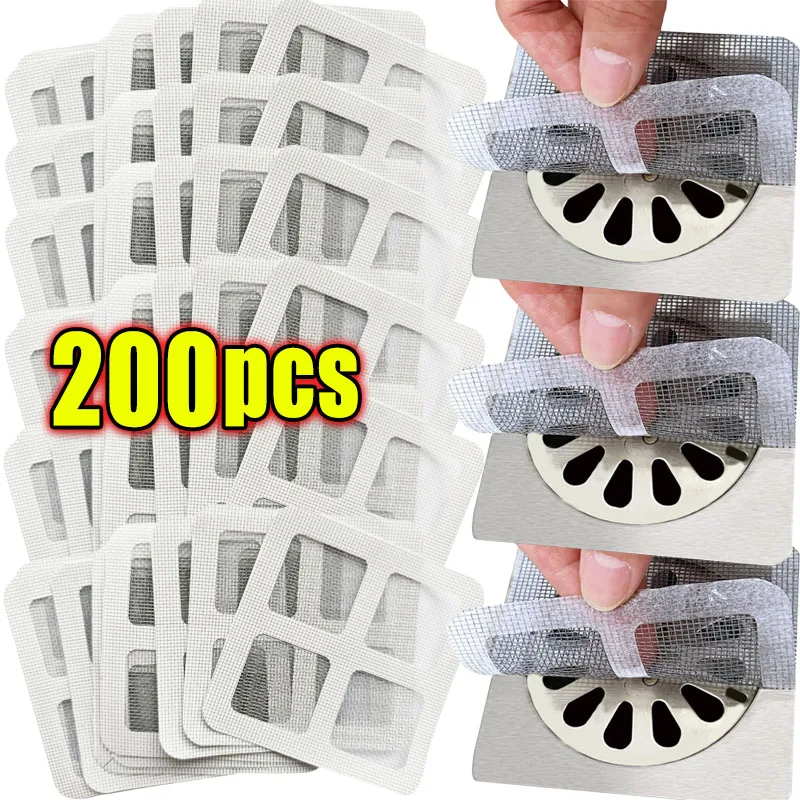 Disposable Shower Drain Hair Catcher Mesh Shower Drain Covers Floor Sink Strainer Filter Hair Stopper For Bathroom Kitchen