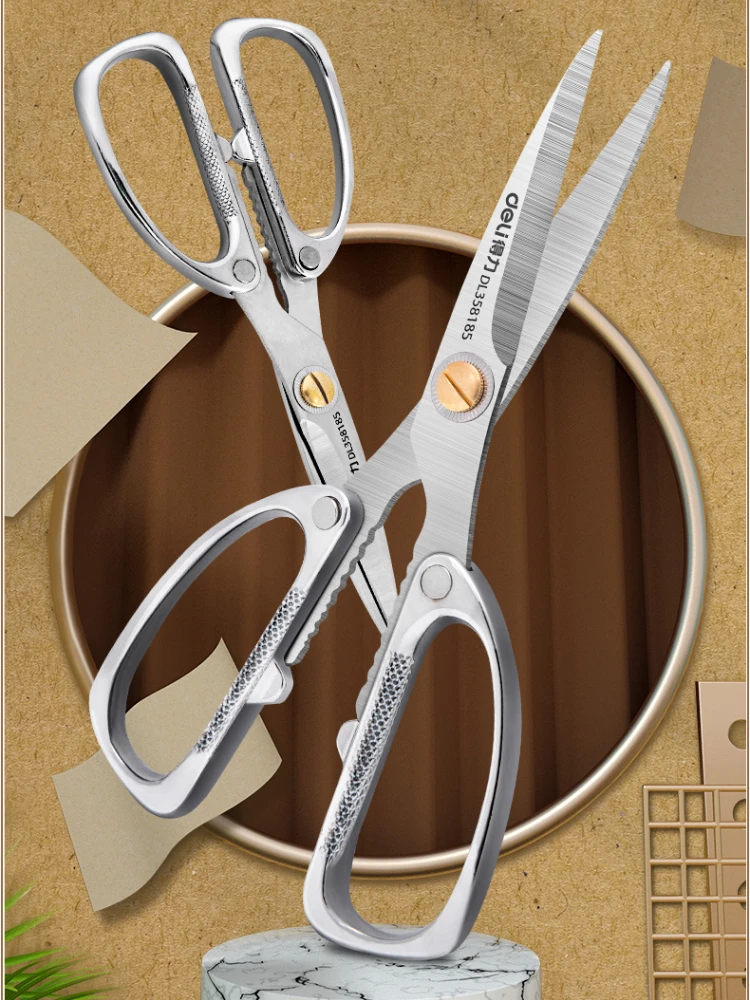 Deli Multifunktionsschere, industrieller Edelstahl, professionelle Küchenschere, Nähen, Schneider, Schere, Lebensmittel, Stoff, Schneidwerkzeug – Detail 1