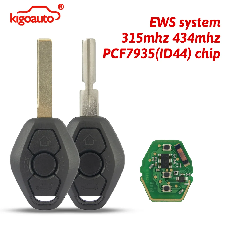 Kigoauto EWS System Car Remote Key 315/433MHz ID44 Chip for BMW E38 E39 E46 X3 X5 Z3 Z4 1/3/5/7 Series